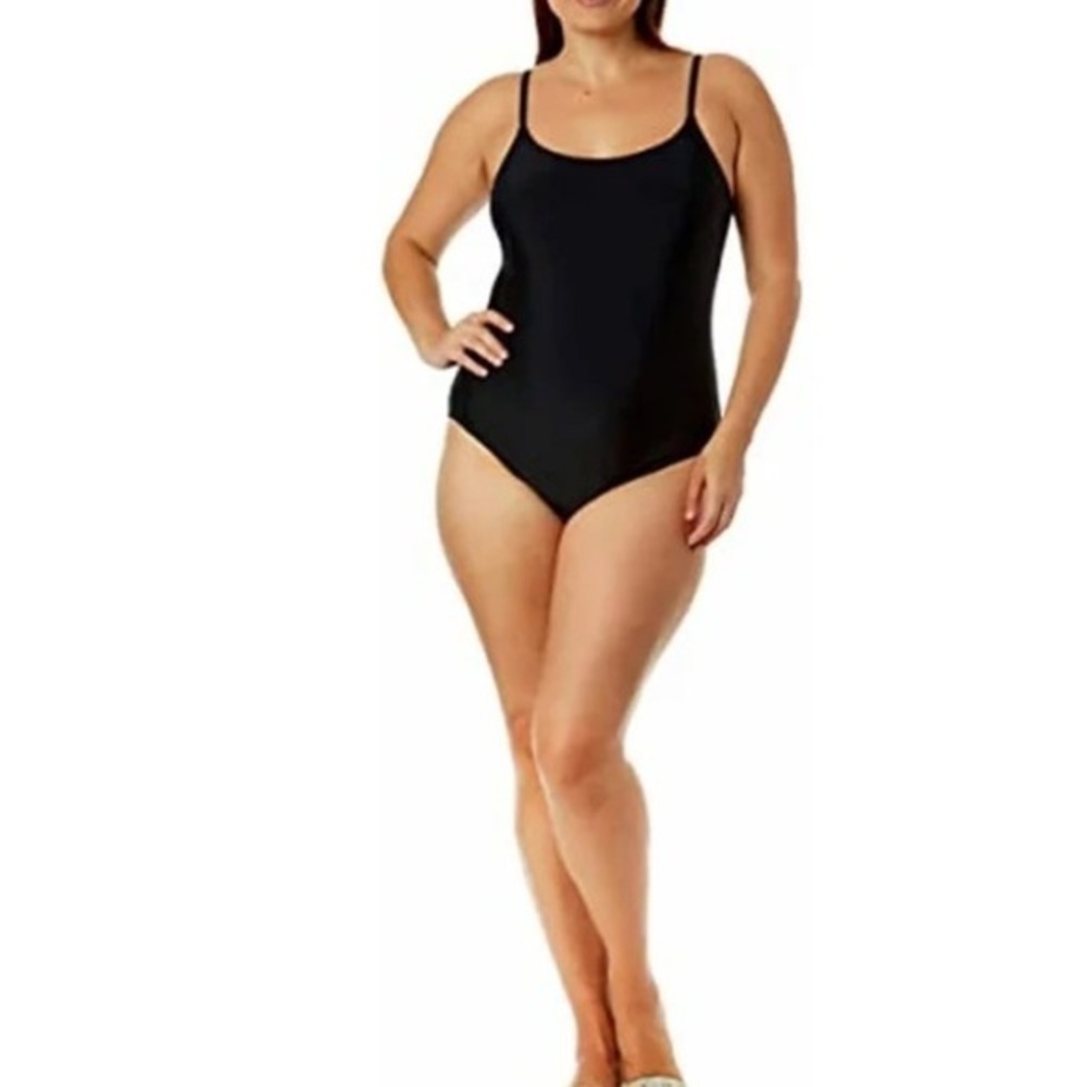 Hurley Womens Black Ladder Back One Piece Swimsuit XL‎ Adjustable Straps